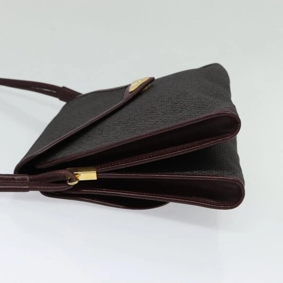 SAINT LAURENT Shoulder Bag Coated Canvas Bordeaux Gold Auth BA4193 - Picture 3 of 16